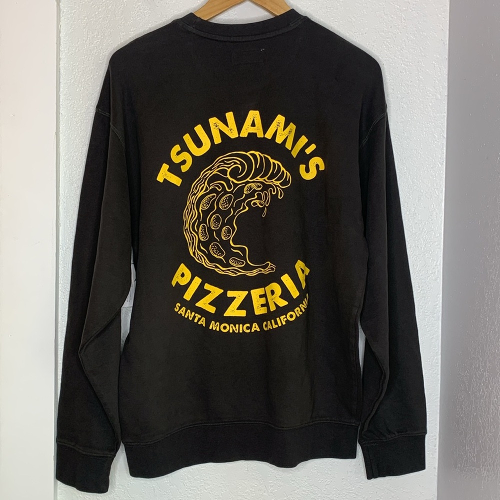 Arizona Jean Co Tsunami’s Pizzeria Graphic Crewneck Sweatshirt NWT S Skater Surf